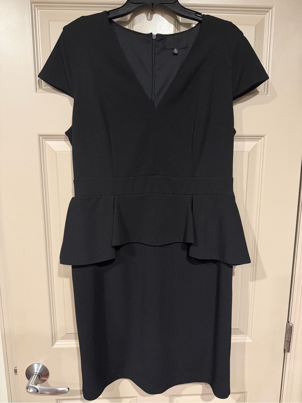 Worn once- Alexia Admor Black V-Neck Peplum Midi Dress